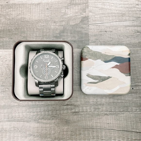 Fossil Men's Nate Stainless Steel Quartz Chronograph Watch - Picture 9 of 12